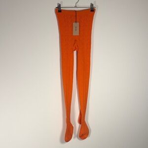 NWT Miu Miu Bright Orange Knit Tights